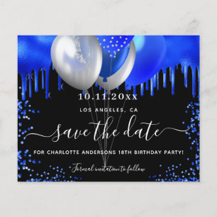 Invitation anniversaire noir bleu royal budget enr