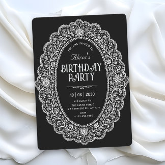 Invitation Anniversaire noir élégant