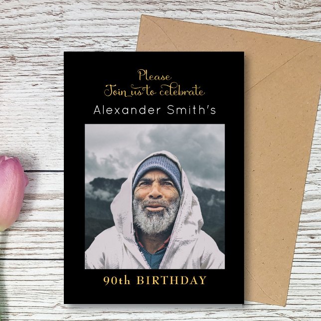 Invitation Anniversaire Noir Et Or (Créateur téléchargé)