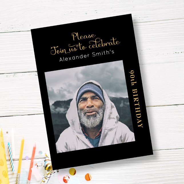 Invitation Anniversaire Noir Et Or (Créateur téléchargé)