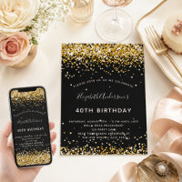 Anniversaire noir or paillettes glamour