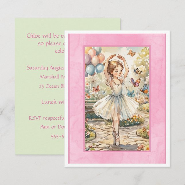 Invitation anniversaire numérique à télécharger po (Devant / Derrière)