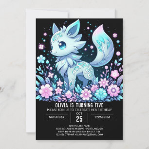 Invitation Anniversaire numérique adorable Wolf