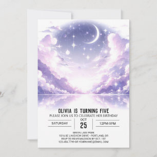 Invitation Anniversaire numérique assez céleste