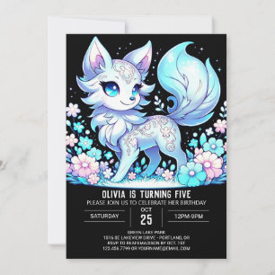 Invitation Anniversaire numérique Boho Wolf