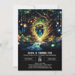 Invitation Anniversaire numérique de bois brillant simple