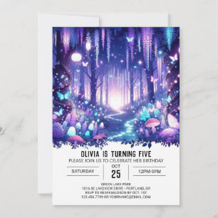 Invitation Anniversaire numérique de Cute Pastel Woodland