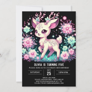 Invitation Anniversaire numérique de Girl Deer