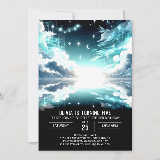 Invitation Anniversaire numérique des étoiles (Devant)