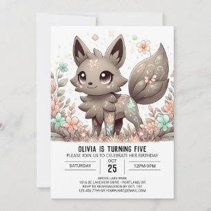 Invitation Anniversaire numérique du loup majestueux modifiab