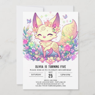 Invitation Anniversaire numérique Elegant Fox