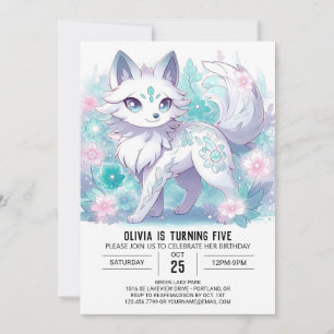 Invitation Anniversaire numérique moderne enchantée Wolf
