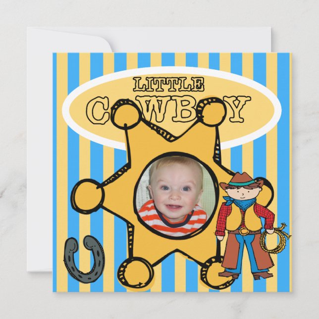 Invitation Anniversaire occidental cowboy fait sur commande (Devant)