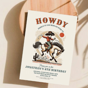 Invitation Anniversaire occidental de Cowboy vintage