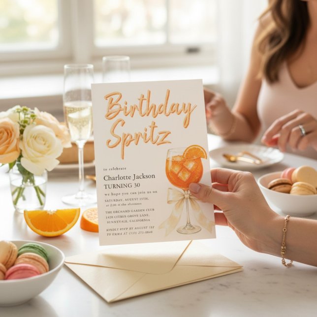 Invitation anniversaire Orange Citrus Spritz (Créateur téléchargé)