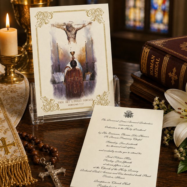 Invitation Anniversaire Ordination Prêtre Catholiq (Créateur téléchargé)