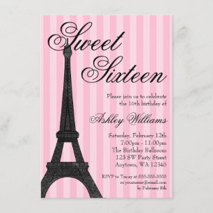 Invitation Anniversaire orienté du bonbon 16 de Paris de