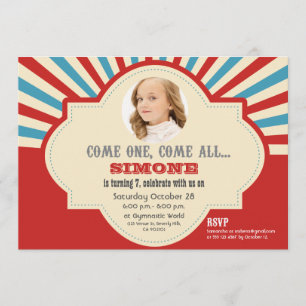 Invitation Anniversaire orienté du cirque