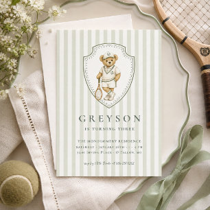 Invitation Anniversaire Ourson de Tennis Prépa