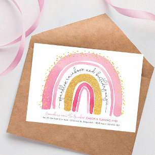 Invitation Anniversaire Paillettes Arc-en-ciel, Enfants Au-de