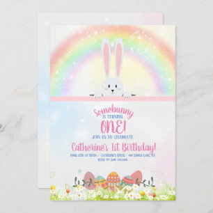 Invitation Anniversaire Pâques de lapin