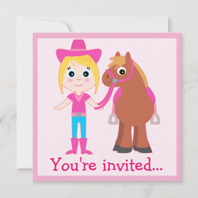 Invitation Anniversaire: Parti Pony (Devant)