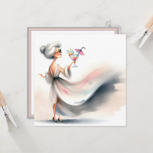 Invitation Anniversaire Party Classy Woman Cocktail