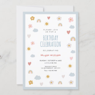 Invitation Anniversaire pastel