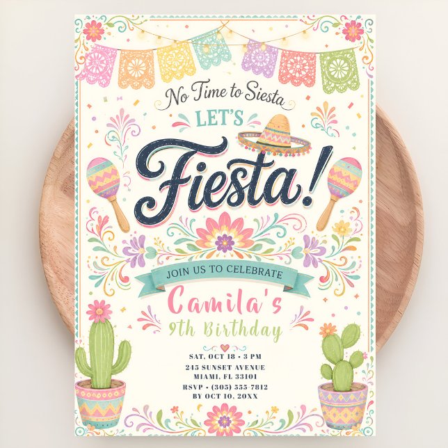 Invitation Anniversaire Pastel Fiesta (Créateur téléchargé)