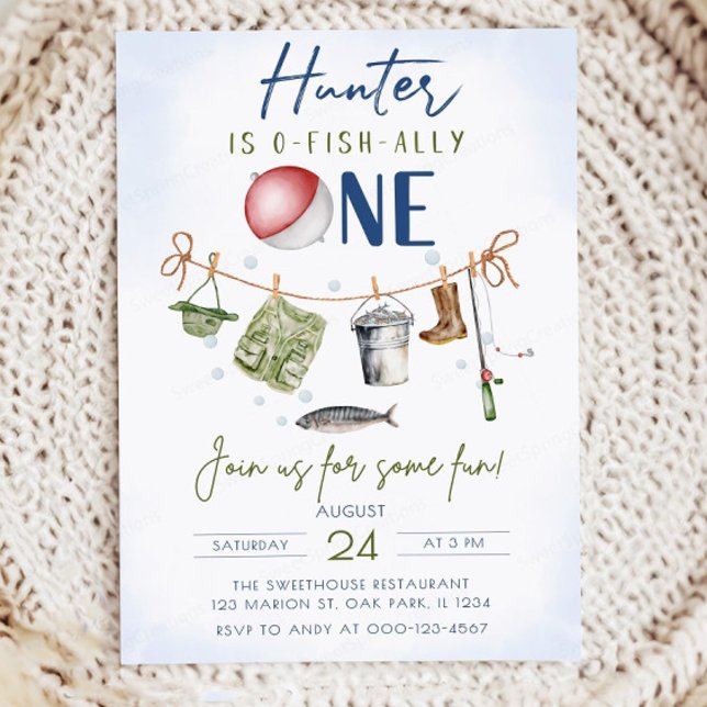 Invitation Anniversaire Pêche : O-Poisson (Créateur téléchargé)