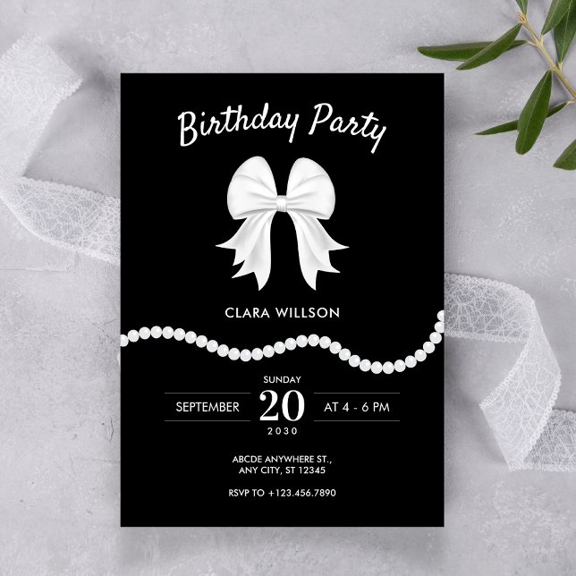 Invitation Anniversaire perle arc noir  (Créateur téléchargé)