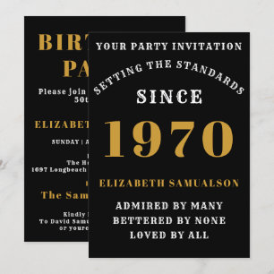 Invitation Anniversaire Personnalisé 1970 Ajoutez Votre Nom N