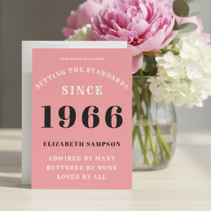 Invitation Anniversaire Personnalisé 60 ans 1966 Ajoutez Votr