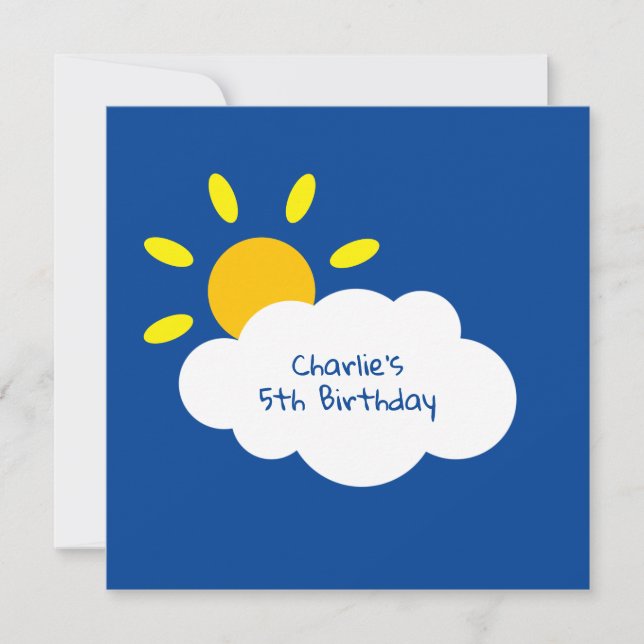 Invitation Anniversaire Personnalisée Cloud & Suns (Devant)
