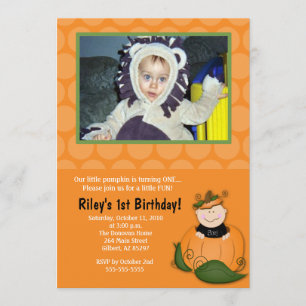 Invitation Anniversaire photo de la petite Citrouille Hallowe