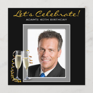 Invitation Anniversaire photo homme tout âge Fête d'anniversa