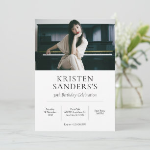 Invitation Anniversaire photo minimaliste moderne