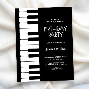 Invitation Anniversaire piano 