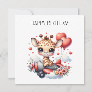 Invitation Anniversaire Pilote Girafe