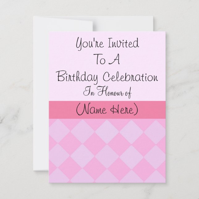 Invitation Anniversaire Pink Diamond (Devant)