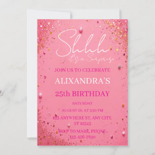 Invitation Anniversaire Pink Gold Surprise, modifi
