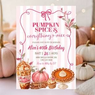 Invitation Anniversaire Pink Pumpkin Spice et Tout Ce Qui Est