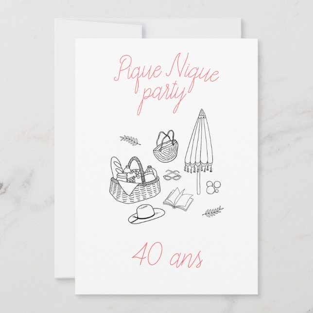 Invitation anniversaire Pique Nique (Devant)