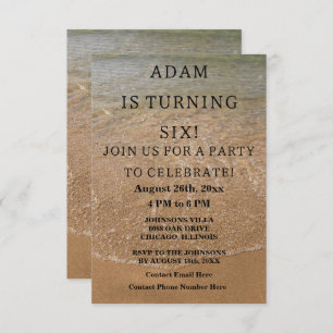 Invitation Anniversaire Plage Nautique Personnalisé tendance 