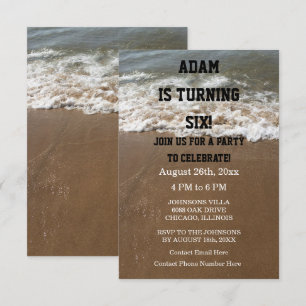 Invitation Anniversaire Plage Océan nautique Personnalisé 202