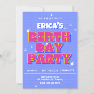 Invitation Anniversaire pop rétro