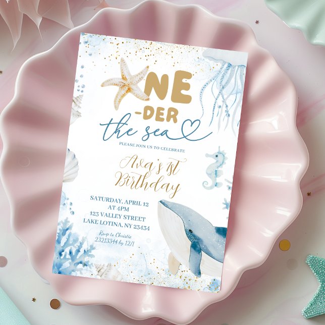 Invitation Anniversaire Premier Bleu sous la Mer (Créateur téléchargé)