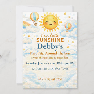 Invitation Anniversaire Premier Tour de Soleil Sun