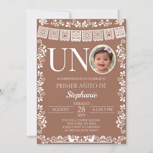 Invitation anniversaire premier UNO en terre cuite (Devant)