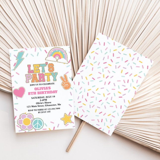 Invitation Anniversaire Preppy Patch (Créateur téléchargé)